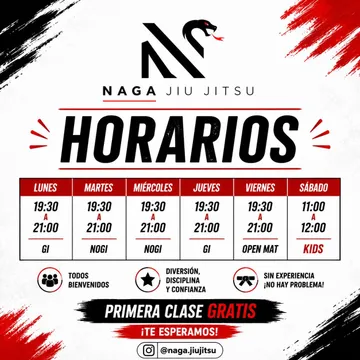Publicación de Naga: horarios de entrenamiento